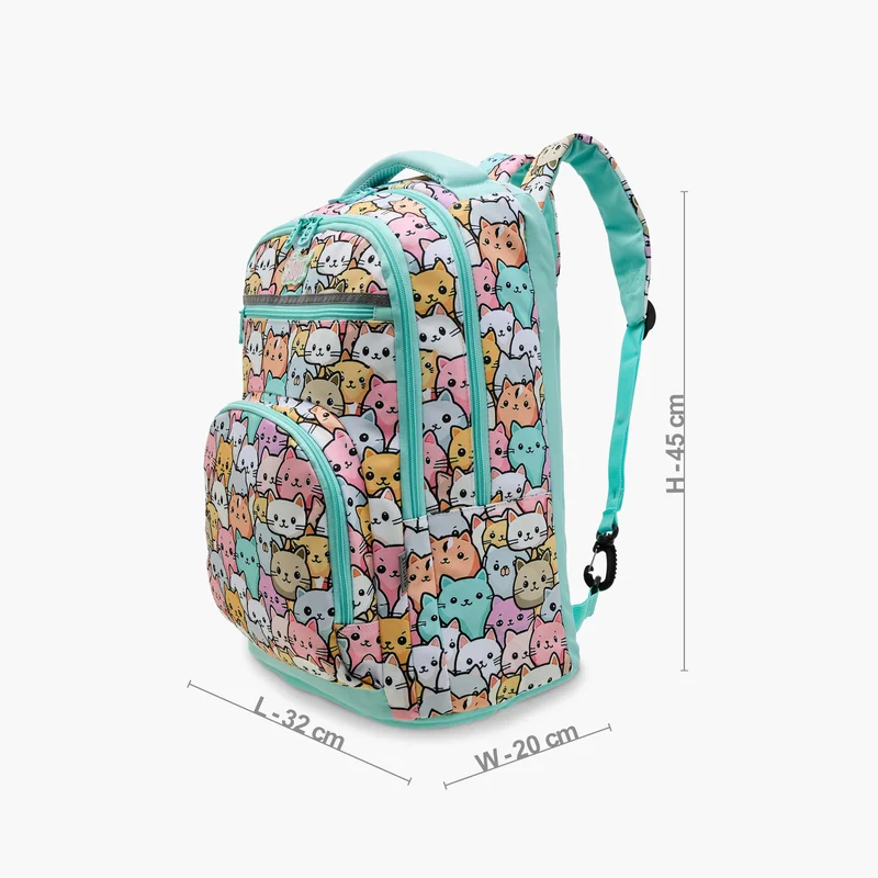 شاوت Backpack-3Cmprt-Animal--Girls (Polyester) Multicolour \ 32X16X45